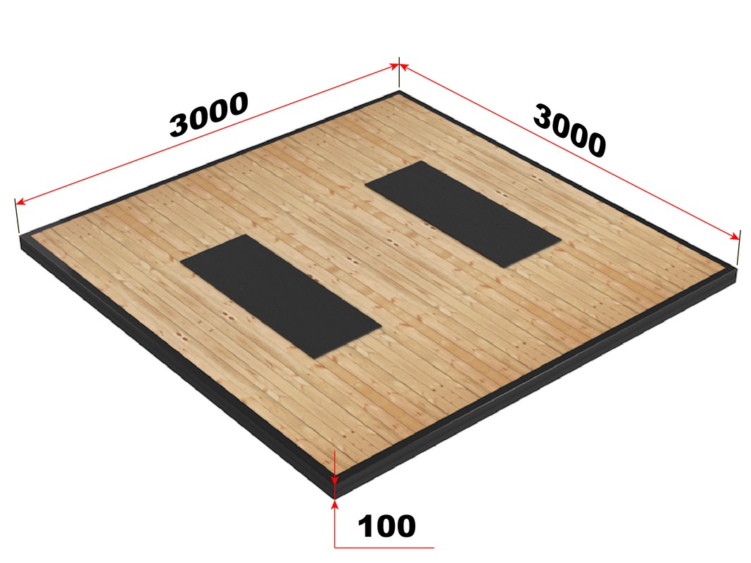 Помост тяжелоатлетический трен. 3х3х0,10м Glav 13.100 1067_800