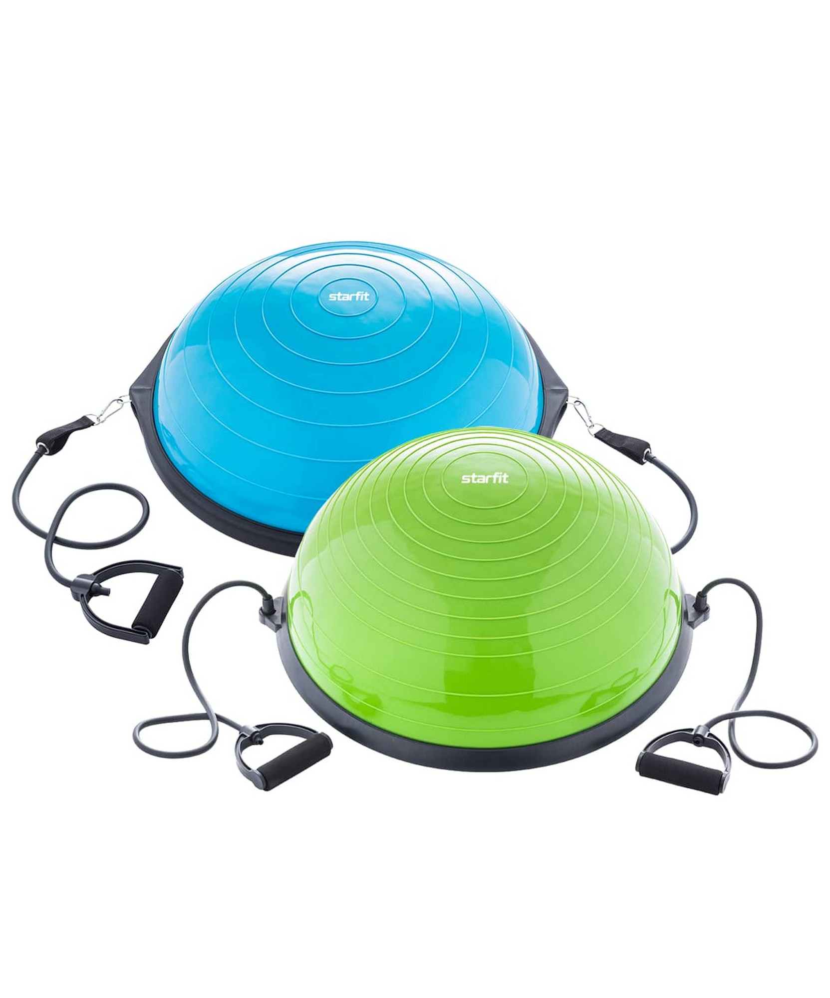 Полусфера Star Fit Bosu с эспандерами, с насосом GB-502 синий 1663_2000