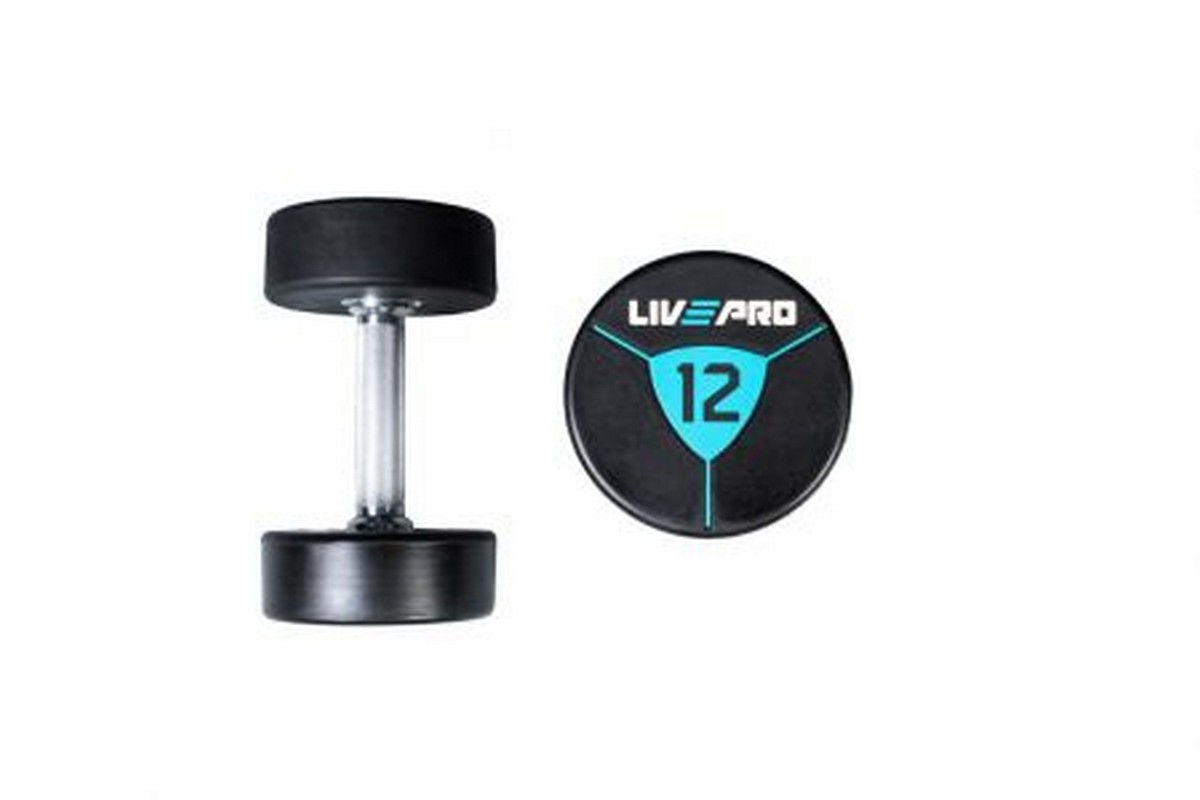 Гантели в уретане 30 кг Live Pro Premium Urethane Dumbbells LP8000-30 1200_800