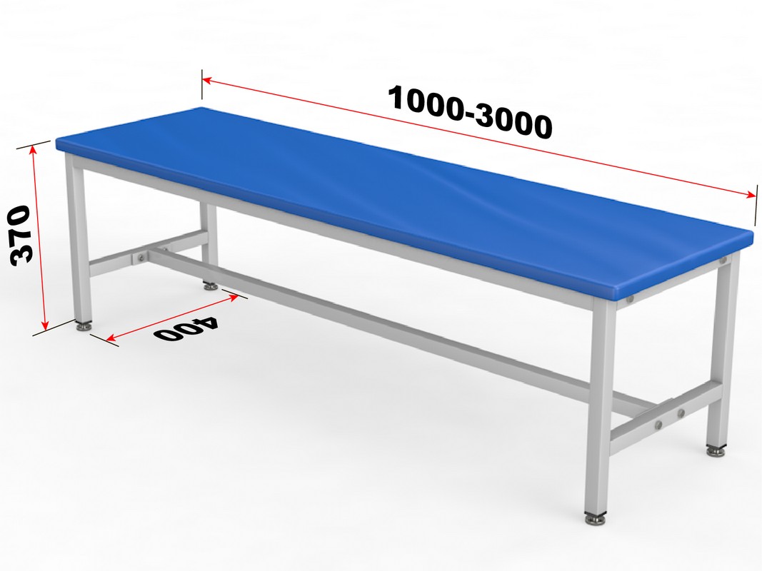 Скамейка для раздевалки без спинки, мягкая, 200см Glav 10.2000-2000 1067_800