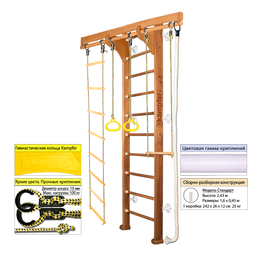 Домашний спортивный комплекс Kampfer Wooden Ladder Wall 900_900